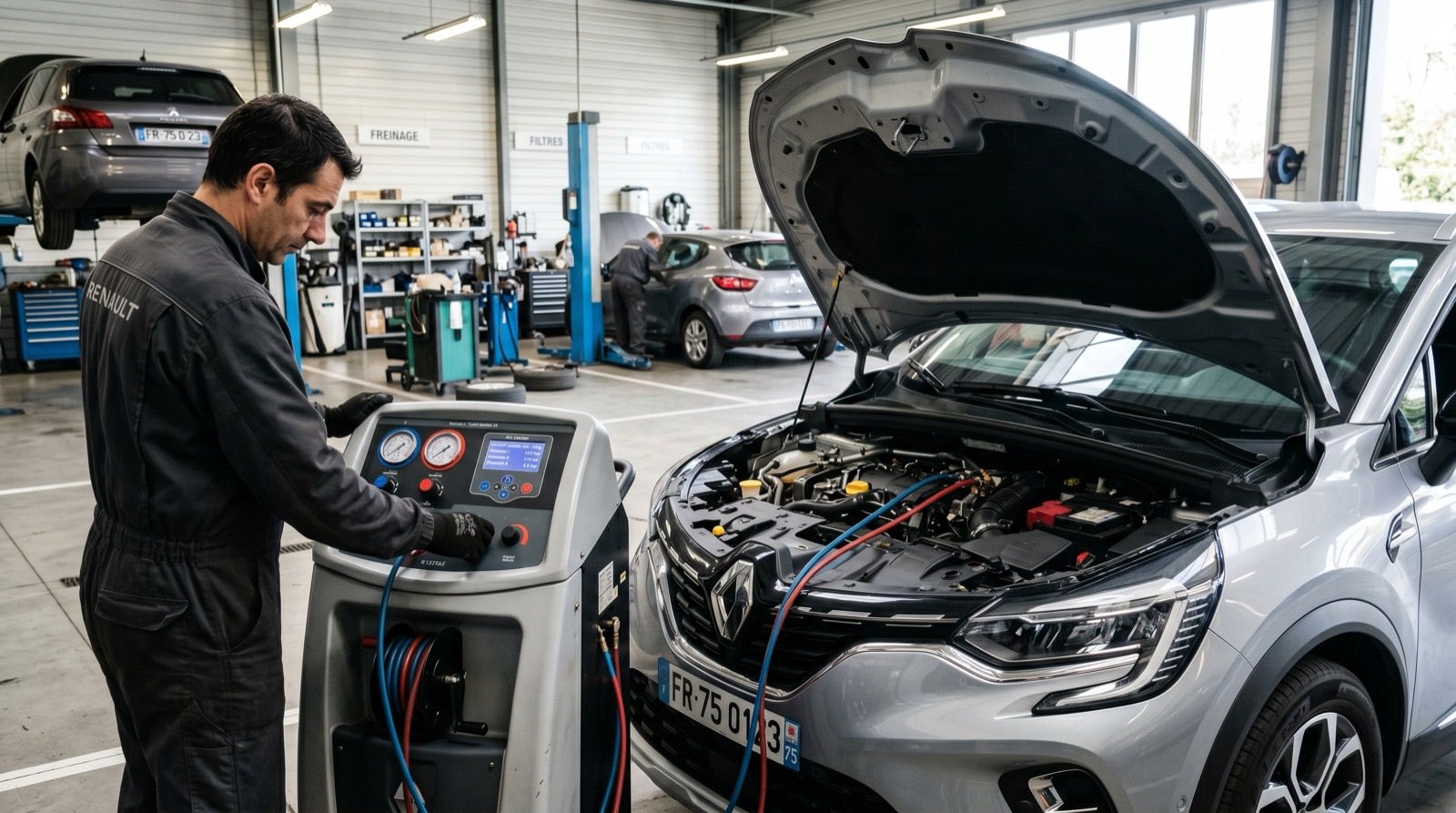 Climatisation automobile dans l'atelier Bouchy Automobiles à Grièges