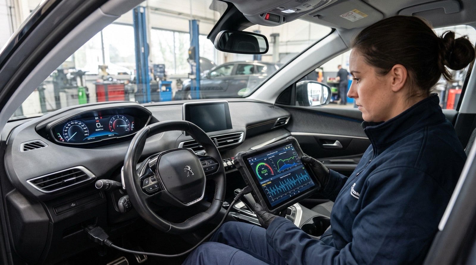 Diagnostic électronique dans l'atelier Bouchy Automobiles à Grièges